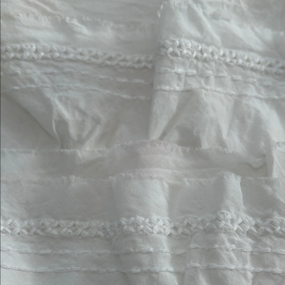 Pottery Barn Kids Crib Bed Skirt White Ruffled Shabby Chic - Picture 8 of 8